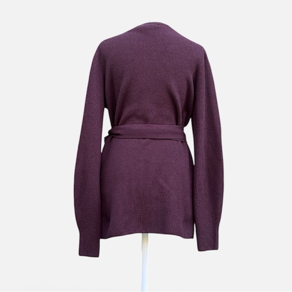 Athleta Alpine Wrap Sweater in Spiced Cabernet Merino Wool/Cashmere Sz S - Picture 8 of 14